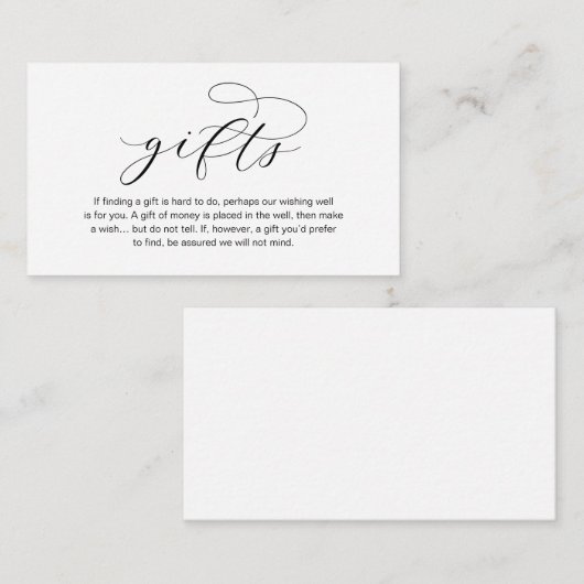 Een notitie over Huwelijkscadeaus, een prachtige l Informatiekaartje (Voorkant / Achterkant)
