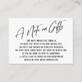 Een notitie over moderne cadeaubruiloft informatiekaartje (Voorkant)