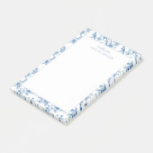 Een notitie van | Blauwe Chinoiserie Bloemige Noti Post-it® Notes (Schuin)