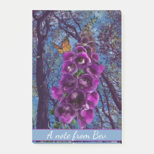 Een notitie van.. Butterfly op een vossenhandschoe Post-it® Notes (Voorkant)