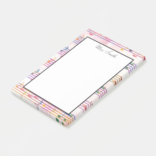 Een notitie van Colorful Music Note Musician (Schuin)