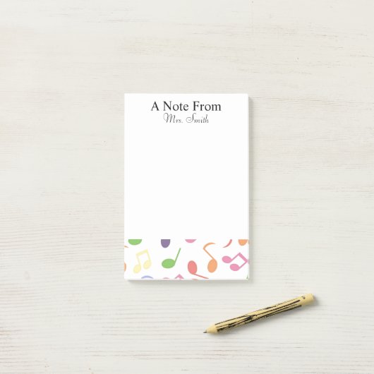 Een notitie van Colorful Music Note Musician (Op bureau)