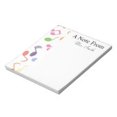 Een notitie van Colorful Music Note Musician Notitieblok (Linkerzijde)