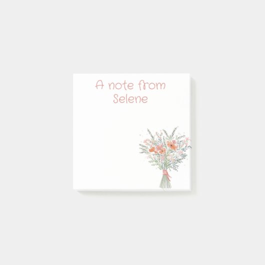 Een notitie van Custom Floral Post-It Notes (Voorkant)
