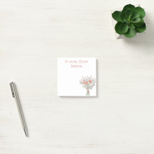 Een notitie van Custom Floral Post-It Notes (Kantoor)