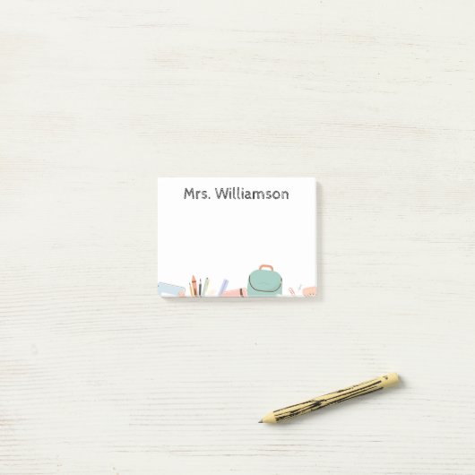 Een notitie van de docent post-it notitie post-it® notes (Op bureau)