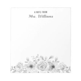 Een notitie van de flessenbloem van de flacon met  notitieblok