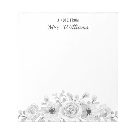 Een notitie van de flessenbloem van de flacon met  notitieblok (Voorkant)