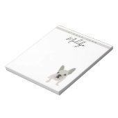 Een notitie van de Franse Bulldog DOG-moeder met d Notitieblok (Linkerzijde)