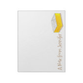 Een notitie van de gepersonaliseerde gele lemon Sq Notitieblok (Linkerzijde)
