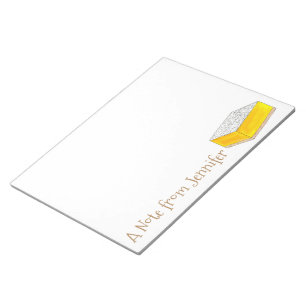 Een notitie van de gepersonaliseerde gele lemon Sq Notitieblok