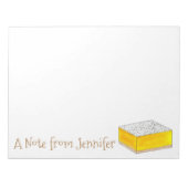 Een notitie van de gepersonaliseerde gele lemon Sq Notitieblok (Voorkant)