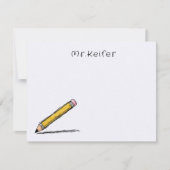 Een notitie van de leraar geïllustreerd eenvoudig  notitiekaartje (Voorkant)