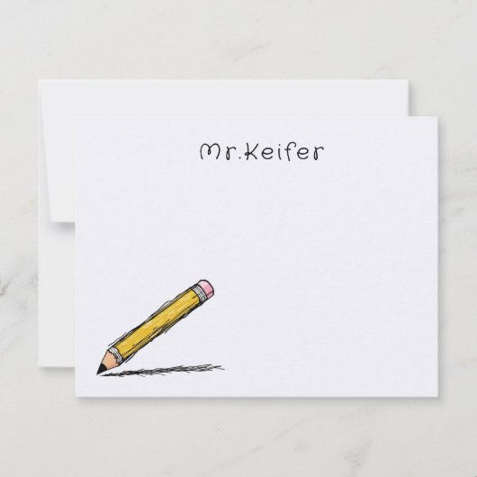 Een notitie van de leraar geïllustreerd eenvoudig  notitiekaartje (Voorkant)