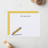 Een notitie van de leraar geïllustreerd eenvoudig  notitiekaartje (Voorkant / Achterkant in situ)