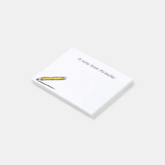 Een notitie van de leraar geïllustreerd eenvoudig  post-it® notes (Schuin)