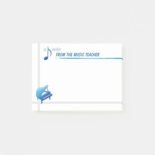 Een notitie van de muziekleraar (kleverige notitie post-it® notes (Voorkant)
