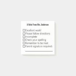 Een notitie van de naam van de leraar Post-it-noti Post-it® Notes