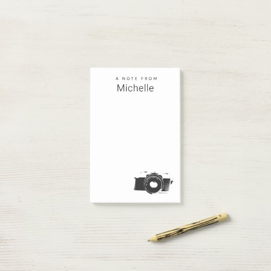 Een notitie van Fotograaf camera Gepersonaliseerd Post-it® Notes (Op bureau)