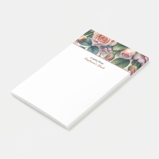 Een notitie van gepersonaliseerde desk Rozen Notit Post-it® Notes (Schuin)