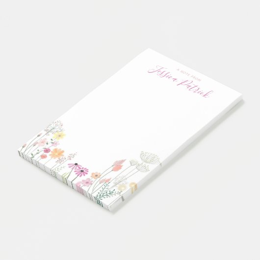 Een notitie van gepersonaliseerde Wildflower Stick Post-it® Notes (Schuin)