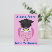 Een notitie van het leraar Paars Owl Briefkaart (Staand voorkant)