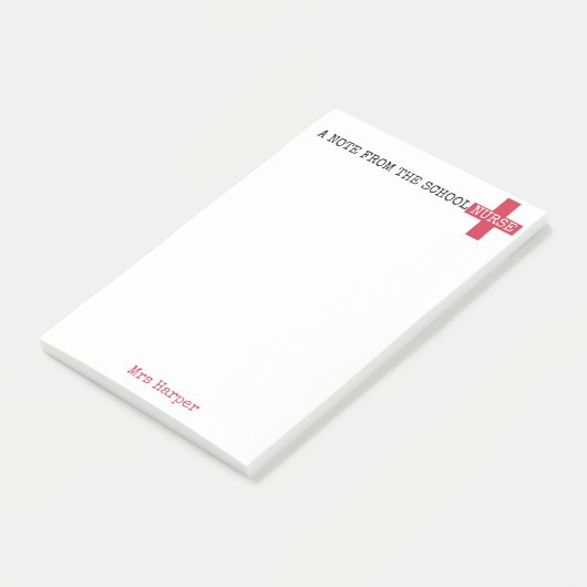 Een notitie van het Rode Kruis van de Schoolzuster Post-it® Notes (Schuin)