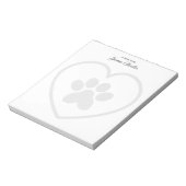 Een notitie van het Schattigee Dog Paw Modern Mono Notitieblok (Linkerzijde)