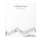 Een notitie van kleurrijke muzieknotitie over het  notitieblok (Voorkant)