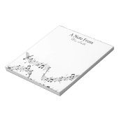 Een notitie van muzieknotitie Whimsical Pattern Mu Notitieblok (Linkerzijde)