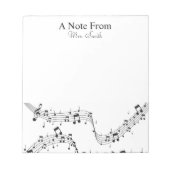 Een notitie van muzieknotitie Whimsical Pattern Mu Notitieblok (Voorkant)