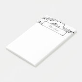 Een notitie van muzieknotitie Whimsical Pattern Mu Post-it® Notes (Schuin)