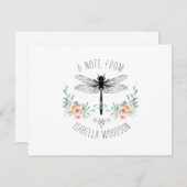 Een notitie van Rustic Dragonfly Floral Note Card Notitiekaartje (Voorkant / Achterkant)