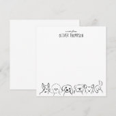 Een notitie van Schattigee Dog Animal Sketch Note Notitiekaartje (Voorkant / Achterkant)