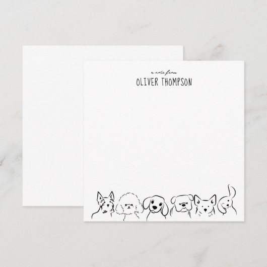 Een notitie van Schattigee Dog Animal Sketch Note  Notitiekaartje (Voorkant / Achterkant)