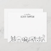 Een notitie van Schattigee Dog Animal Sketch Note Notitiekaartje (Voorkant / Achterkant)