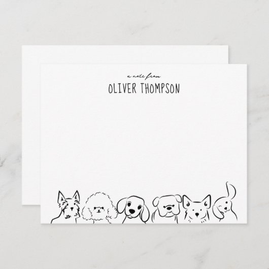 Een notitie van Schattigee Dog Animal Sketch Note  Notitiekaartje (Voorkant / Achterkant)