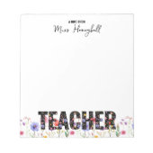 Een notitie van Teacher  Wildflower Notitieblok (Voorkant)