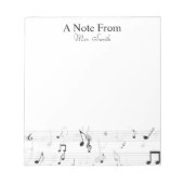 Een notitie van Whimsical Music Note Musician Notitieblok (Voorkant)