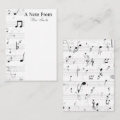 Een notitie van Whimsical Music Note Musician Notitiekaartje (Voorkant / Achterkant)