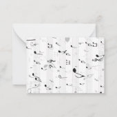 Een notitie van Whimsical Music Note Musician Notitiekaartje (Achterkant)