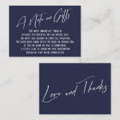 Een notitie voor moderne geschenken voor marinebla informatiekaartje (Voorkant / Achterkant)