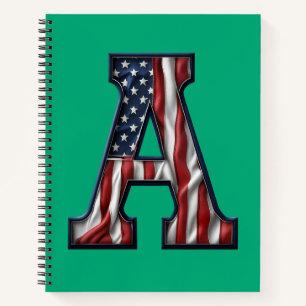 Een notitieboek in de kleuren van de Amerikaanse v