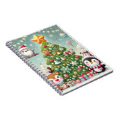 een notitieboek met een kerstboom en een leuk kara (Rechterzijde)