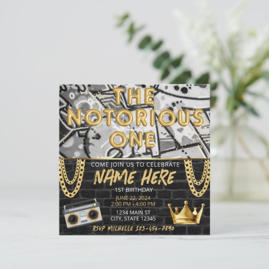 Een notoire verjaardagsuitnodiging kaart (Staand voorkant)