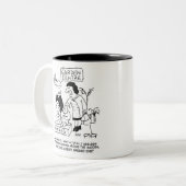 Een nutteloze gnoom in de tuin. hovenier tweekleurige koffiemok (Voorkant links)