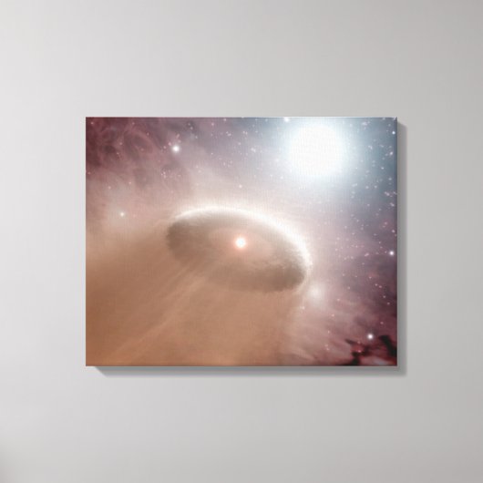 Een O-ster net achter een jonge, koelere ster Canvas Afdruk (Voorkant)