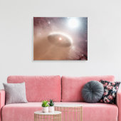 Een O-ster net achter een jonge, koelere ster Canvas Afdruk (Insitu (Woonkamer))