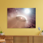 Een O-ster net achter een jonge, koelere ster Canvas Afdruk (Insitu (Woonkamer))