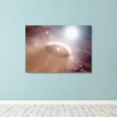 Een O-ster net achter een jonge, koelere ster Canvas Afdruk (Insitu (Houten vloer))